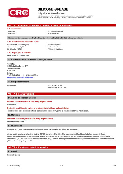 SILICONE GREASE finland Finnish 1 BDS002362BU