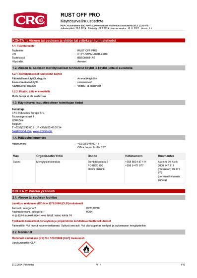 RUST OFF PRO finland Finnish 1 BDS001881AE