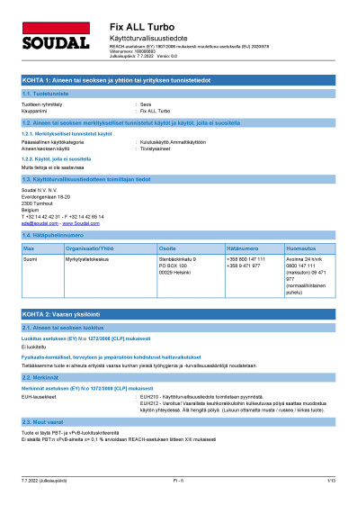 SOUDAL Fix All Turbo liima ja tiivistemassa