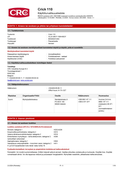 Crick 110 finland Finnish 1 BDS002414AE