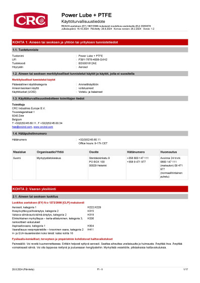 Power Lube PTFE finland Finnish 1 BDS001812AE