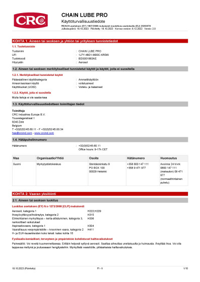 CHAIN LUBE PRO finland Finnish 2 BDS001863AE