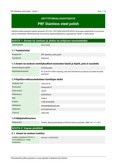 80PRF PISSPO52 PRF Stainless steel polish