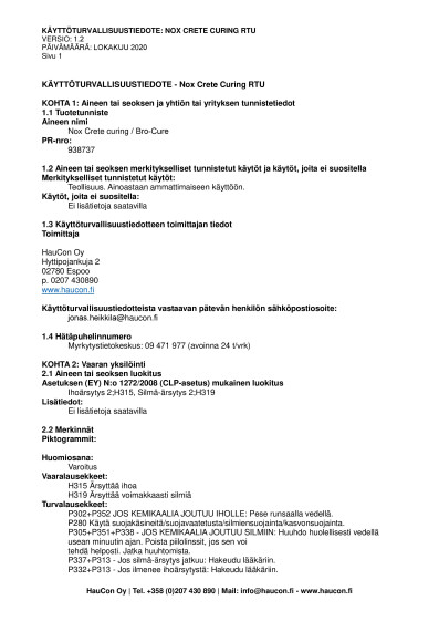 6534 114323 BroCure kayttoturvallisuustiedote FI