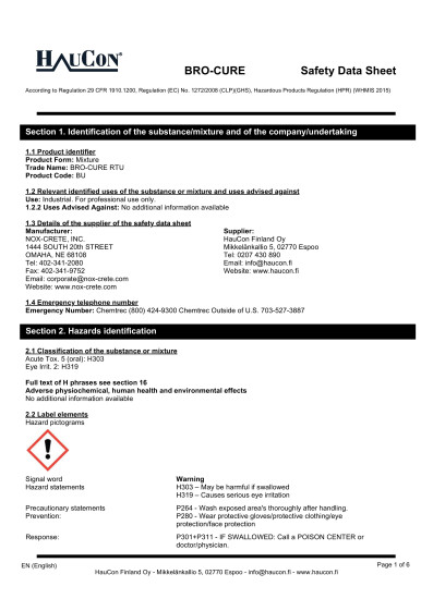 6534 114323 BroCure safety data sheet ENG