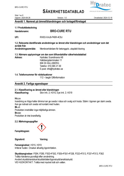 6534 114323 BroCure sakerhetsdatablad SV