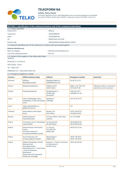80MUU Telko 20L Safety Data Sheet EN