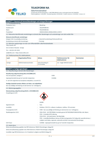 80MUU Telko 20L Sakerhetsdatablad SV